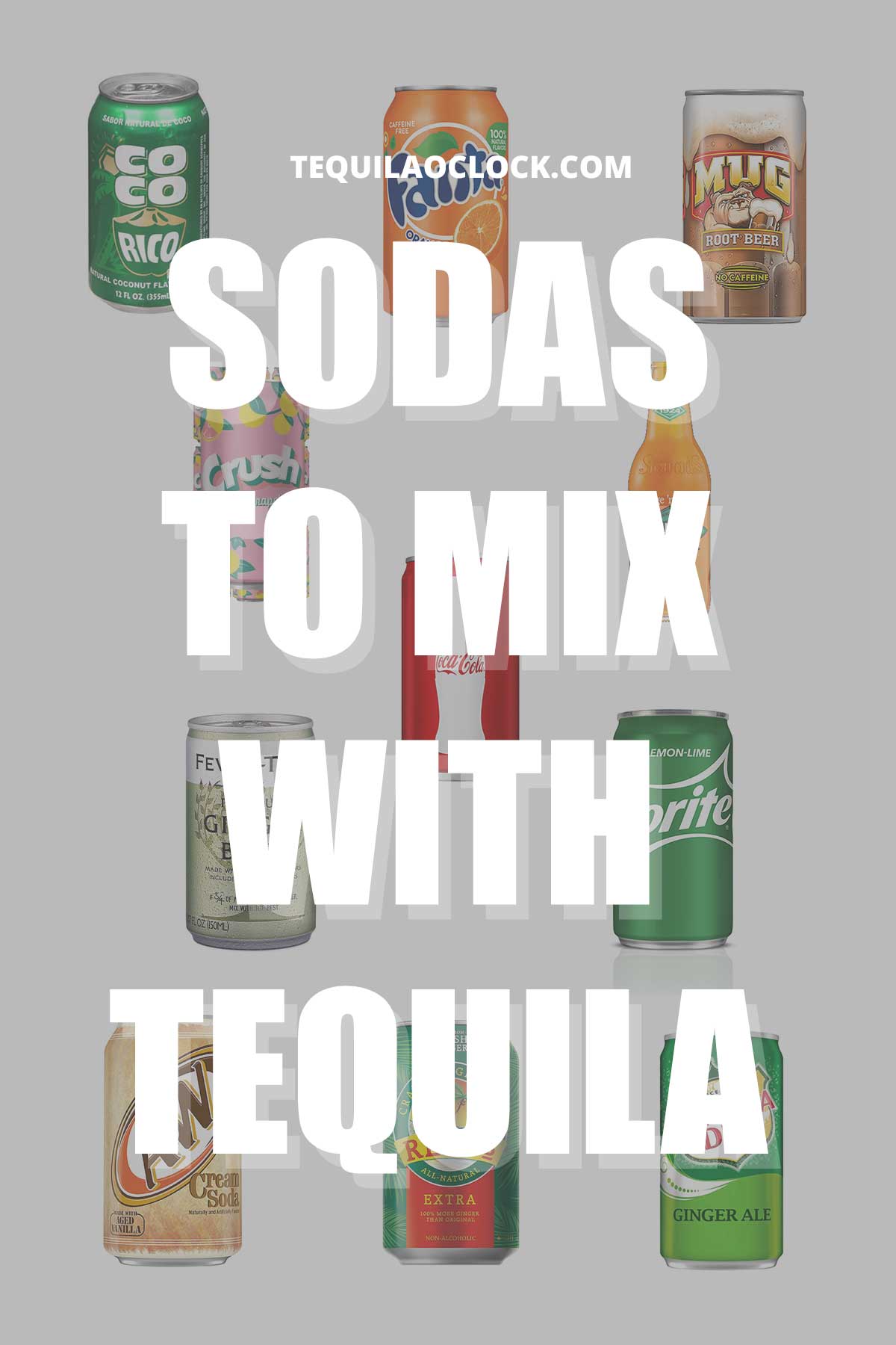 collage of soda cans and bottles, text over image reads Sodas to Mix with 人与马性视频