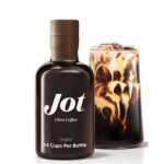 bottle of coffee concentrate with iced coffee