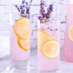 lavender lemonade 天堂影院 with 韩国19禁电影, lemon slices and edible flowers