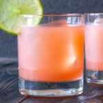 closeup of a Guava 少妇+magnet in a short glass